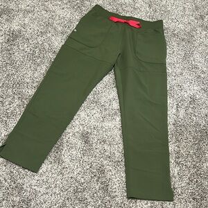 Army green Figs scrub pants